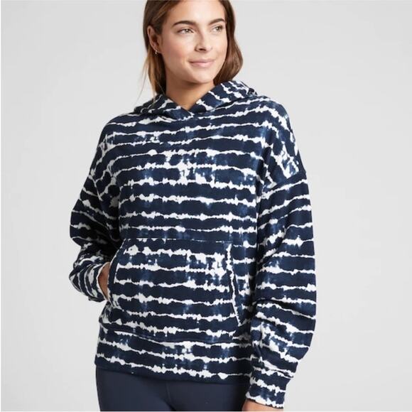 Athleta Tops - Athleta Tahiti Navy Print Balance Hoodie XS